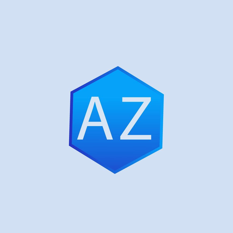 AZ blue logo design for company vector