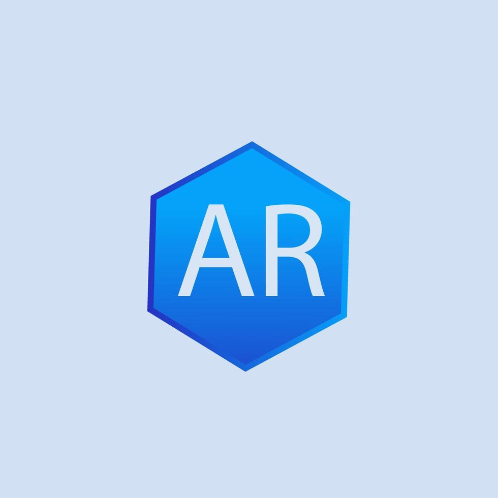 diseño de logotipo azul ar para empresa vector