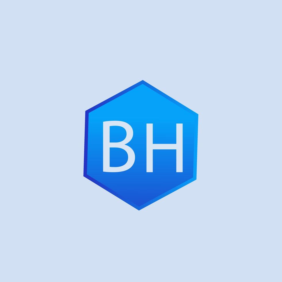 diseño de logotipo azul bh para empresa vector