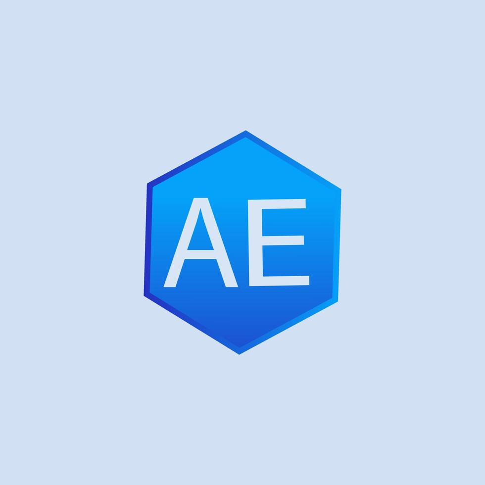 ae diseño de logotipo azul para empresa vector