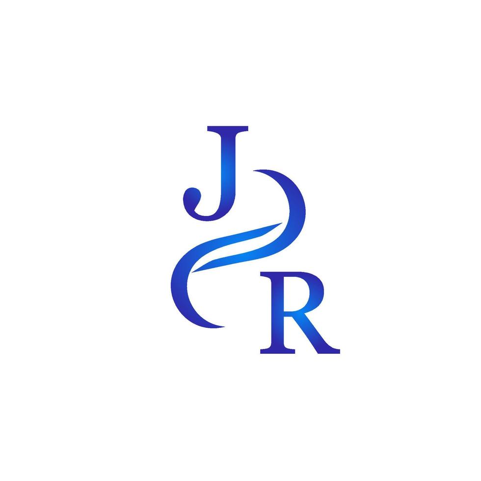 jr diseño de logotipo azul para su empresa vector