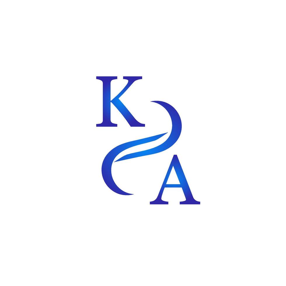 KA blue logo design for your company vector