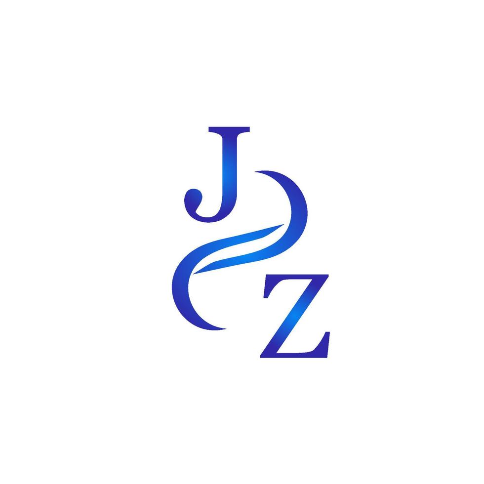 JZ blue logo design for your company vector