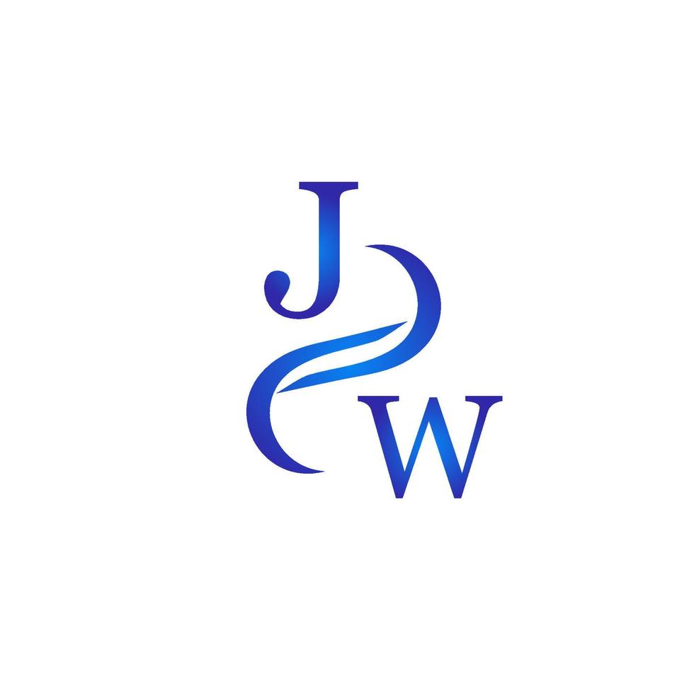 JW blue logo design for your company vector