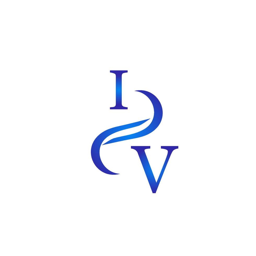 IV blue logo design for your company vector