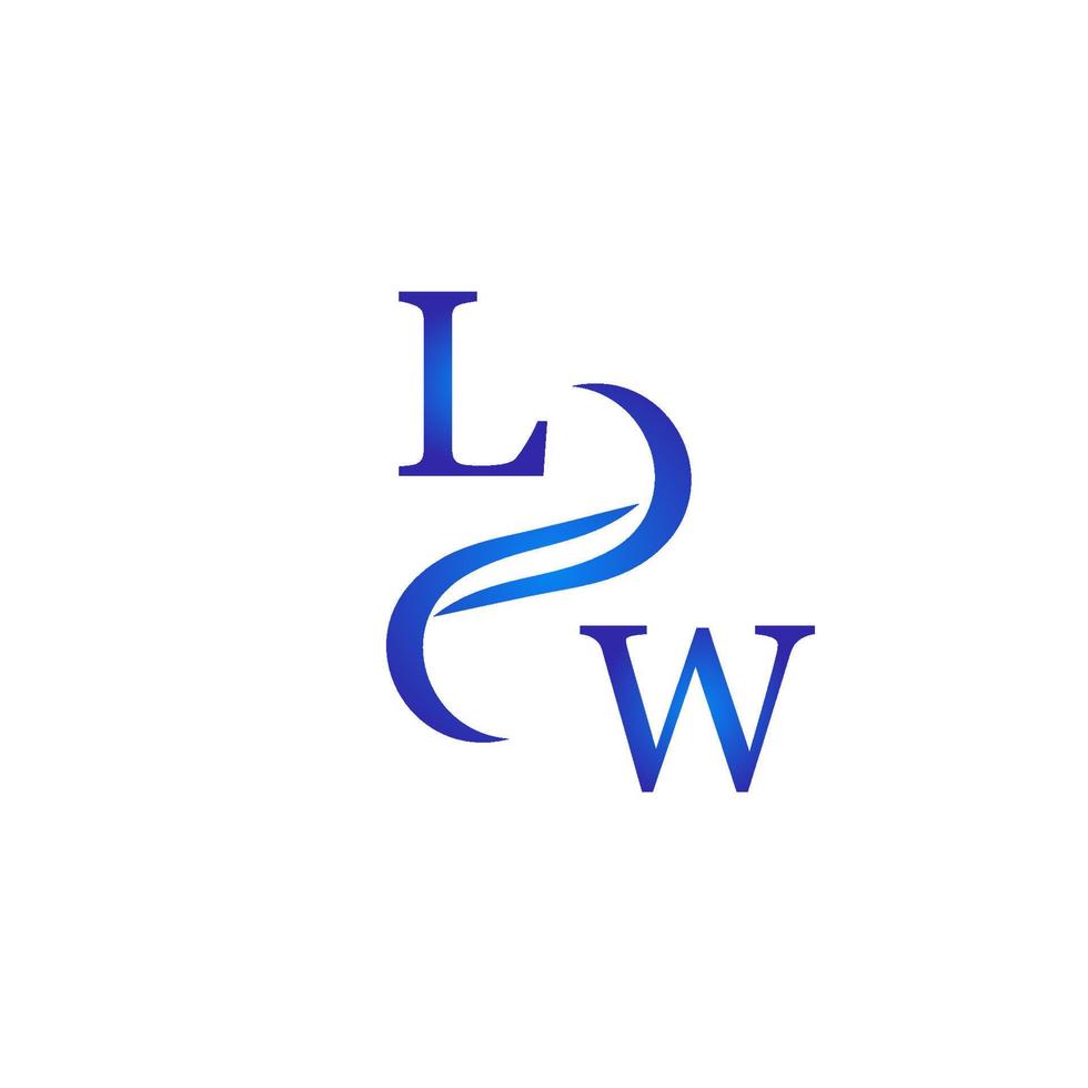 LW blue logo design for your company vector