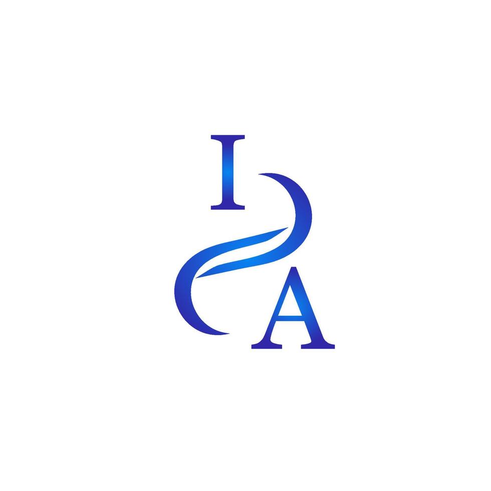 IA blue logo design for your company vector