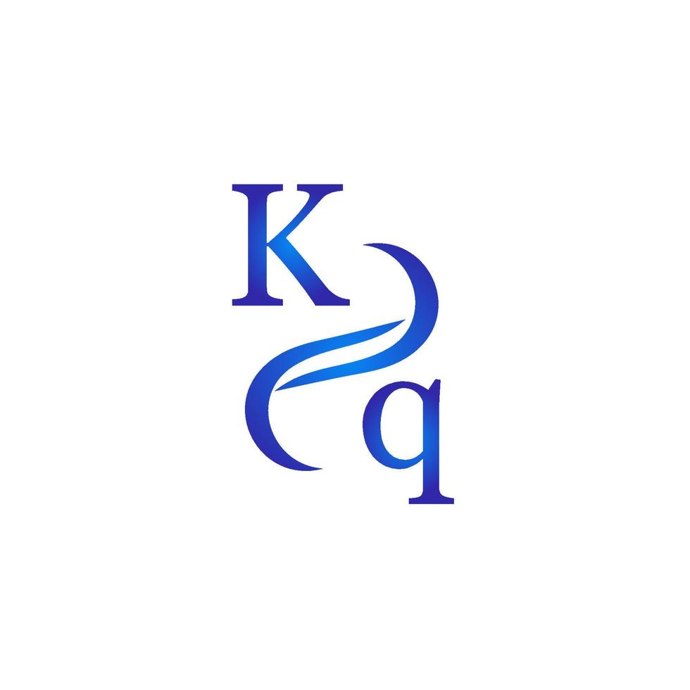diseño de logotipo azul kq para su empresa vector