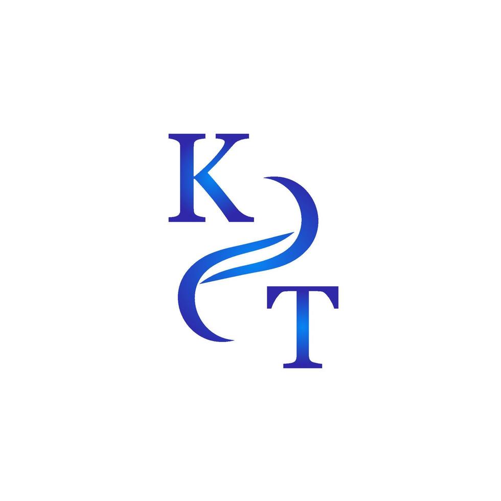 KT blue logo design for your company vector