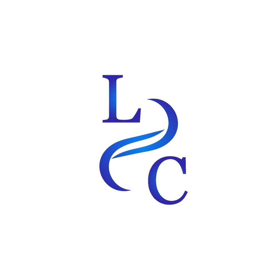 diseño de logotipo azul lc para su empresa vector