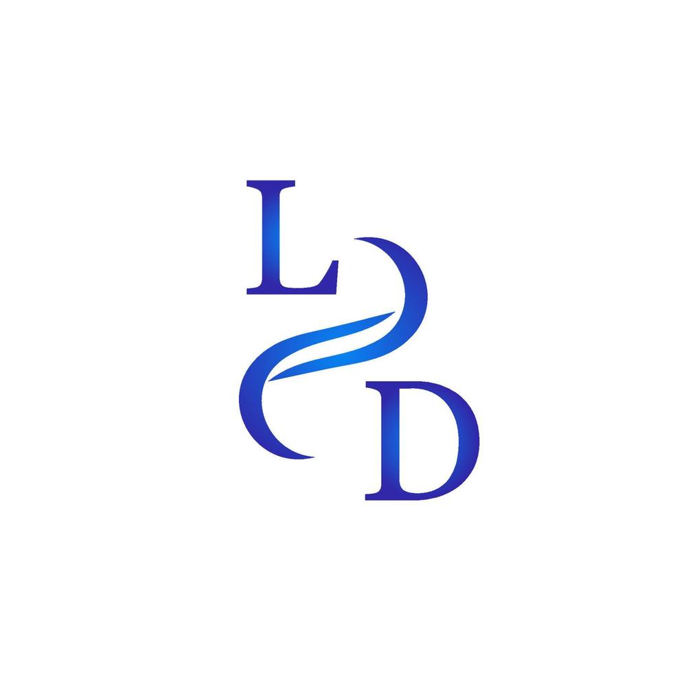 diseño de logotipo azul ld para su empresa vector