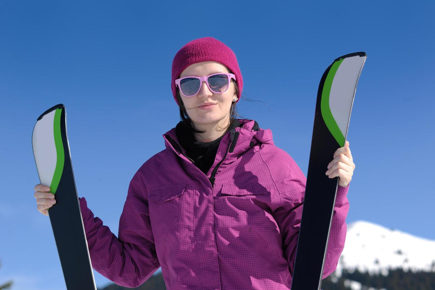 winter woman ski photo