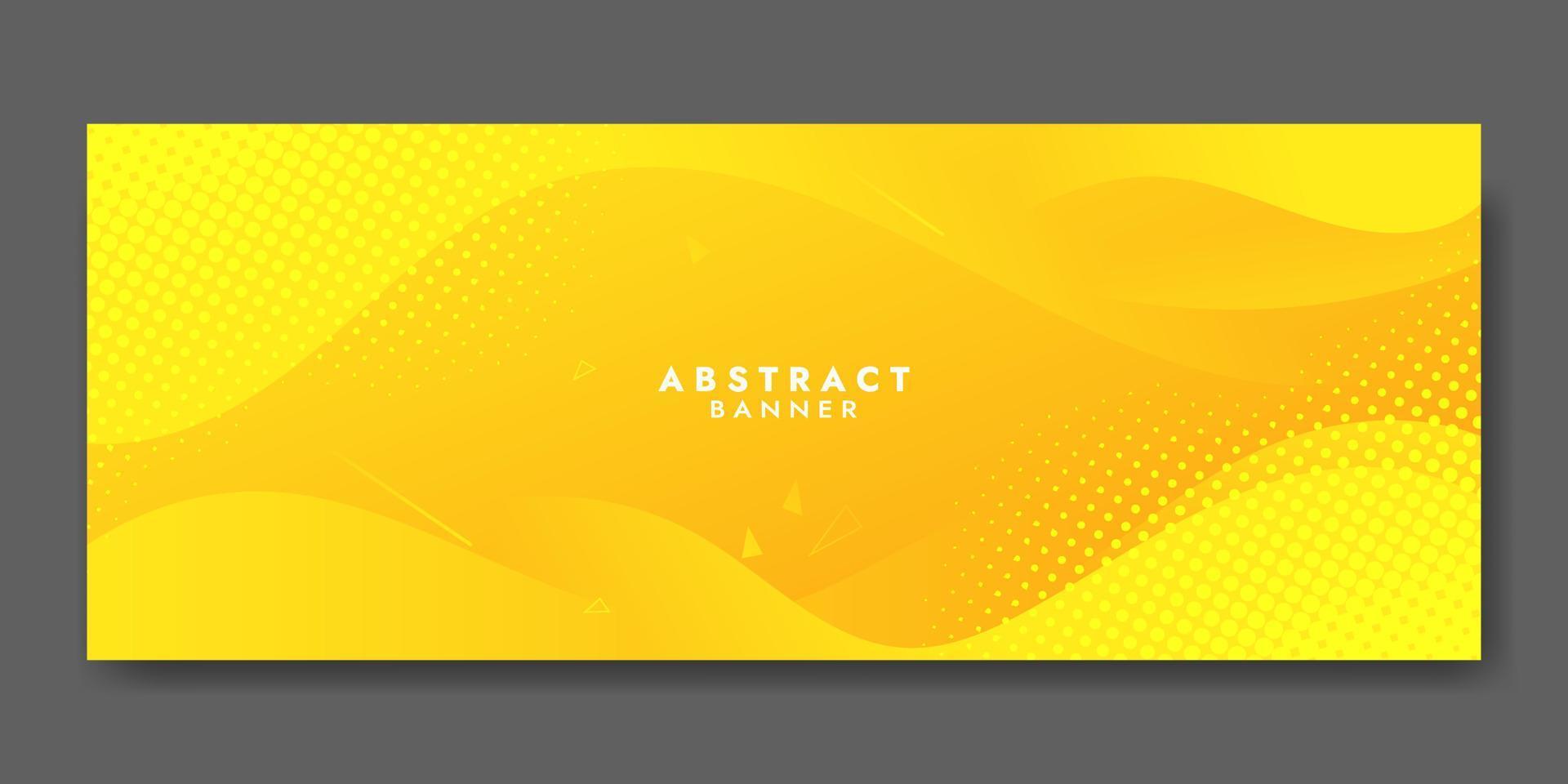 Abstract Yellow Fluid Wave Banner Template vector