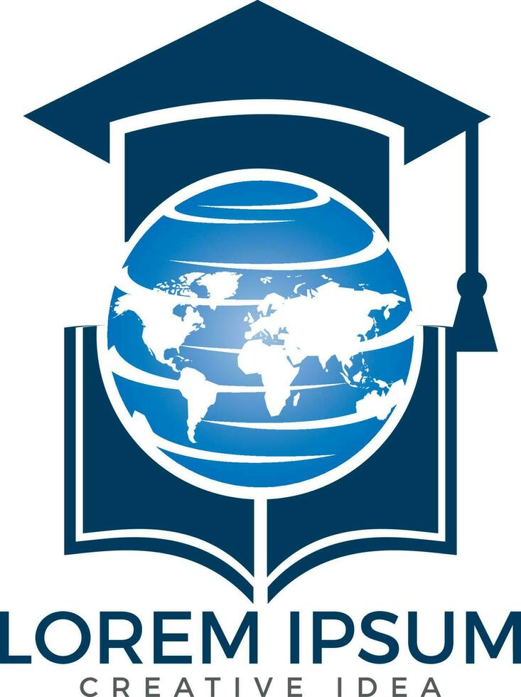 diseño de logotipo de libro de estudiante. diseño de logotipo de educación de icono de globo. vector
