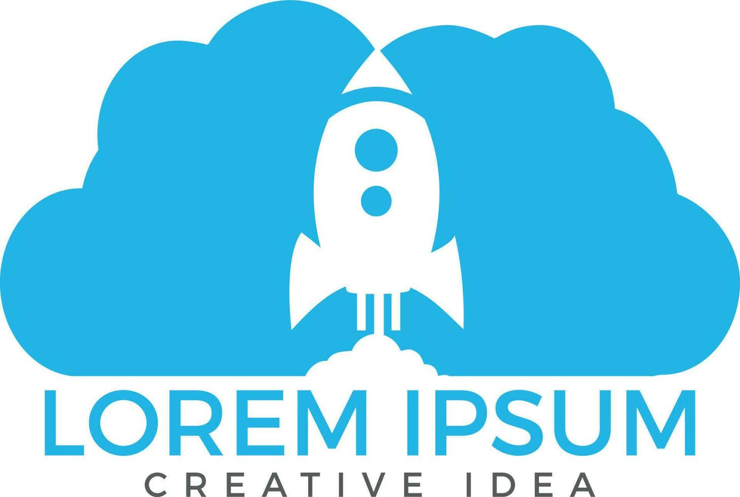 Rocket and cloud logo design. Start up and transport logo. vector
