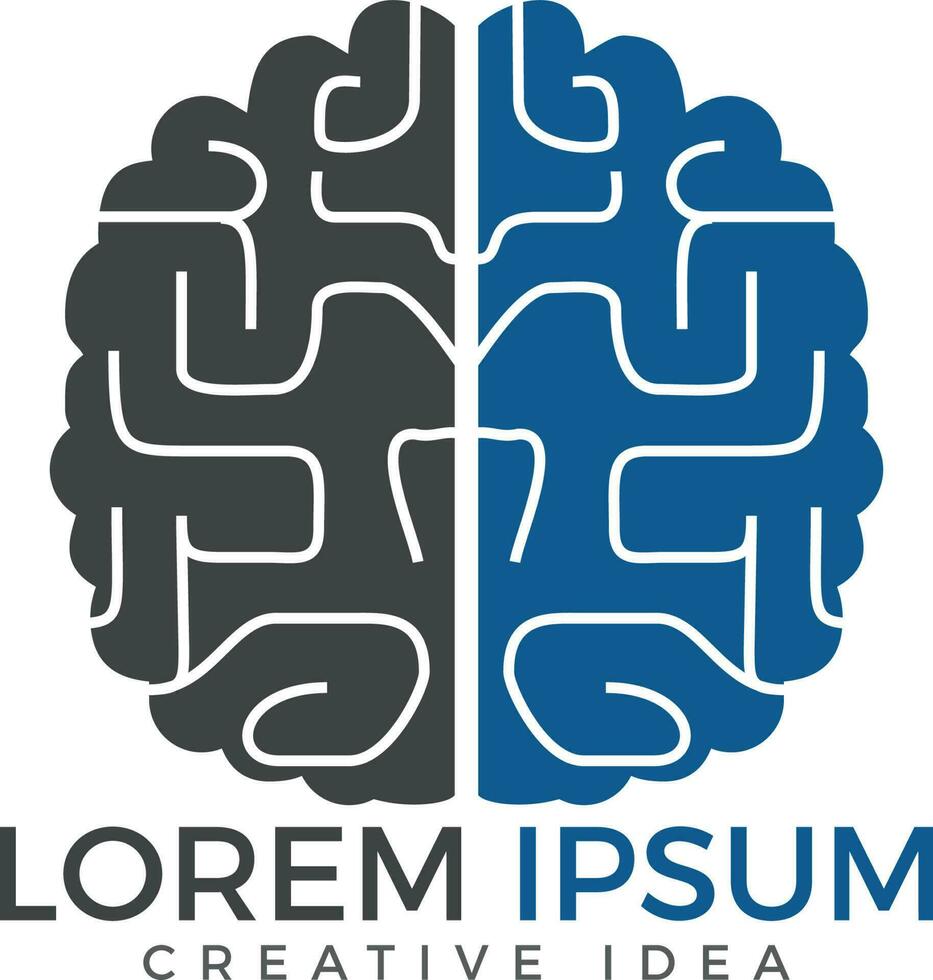 diseño creativo del logotipo del cerebro. Piense en el concepto de idea. Lluvia de ideas icono de logotipo de cerebro de pensamiento de poder. vector