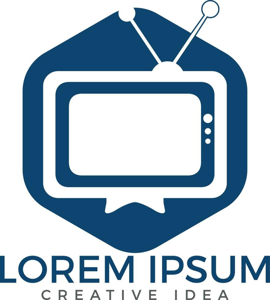 TV media logo design. TV Service Logo Template Design. vector