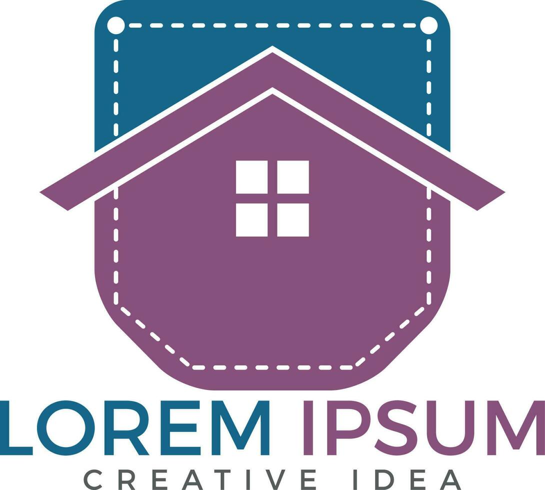 Pocket house logo design. Online real estate agency or app icon template. vector