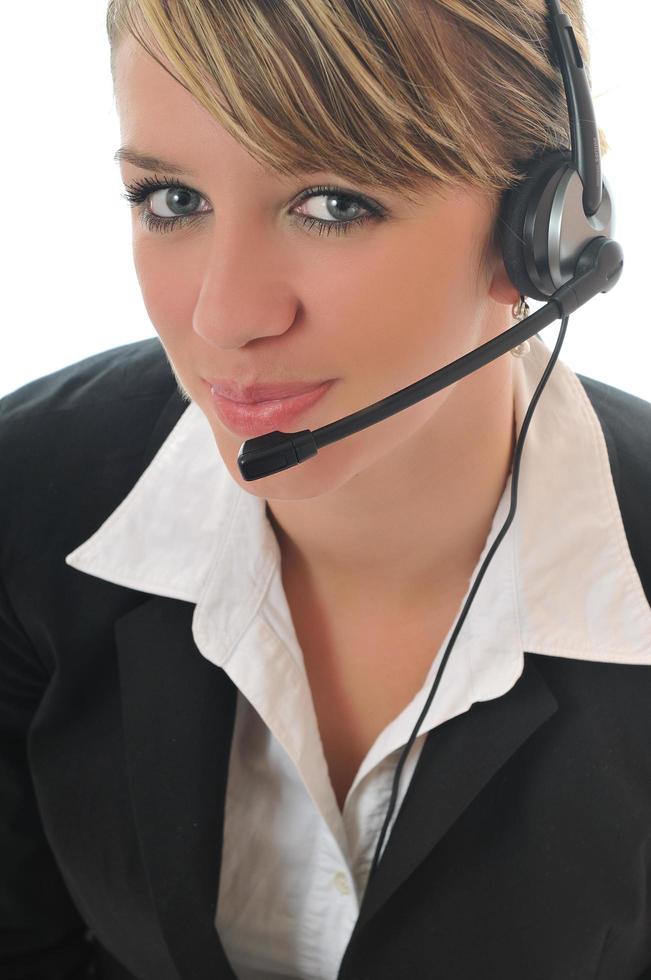 woman with headset photo