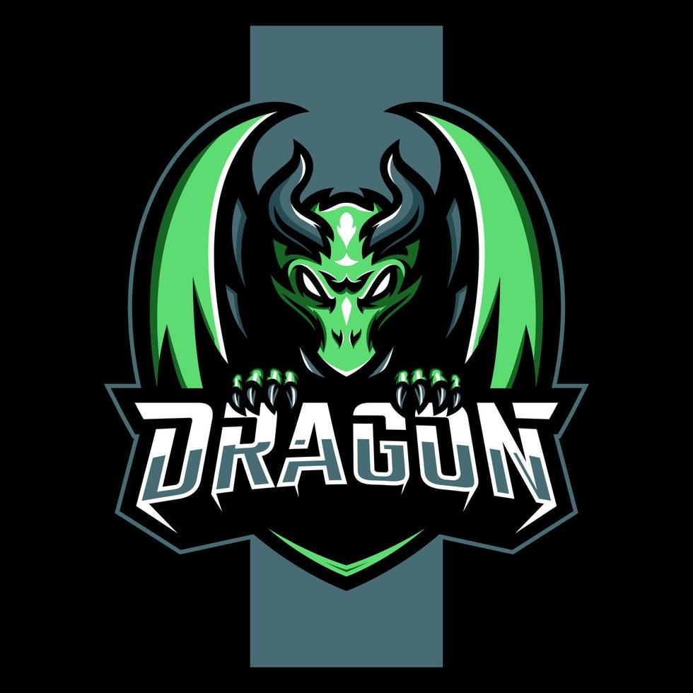 Dragon mascot logo. esport logo design vector