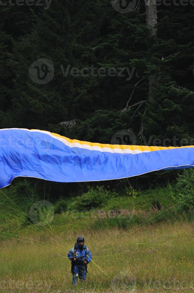 vista deportiva de parapente foto