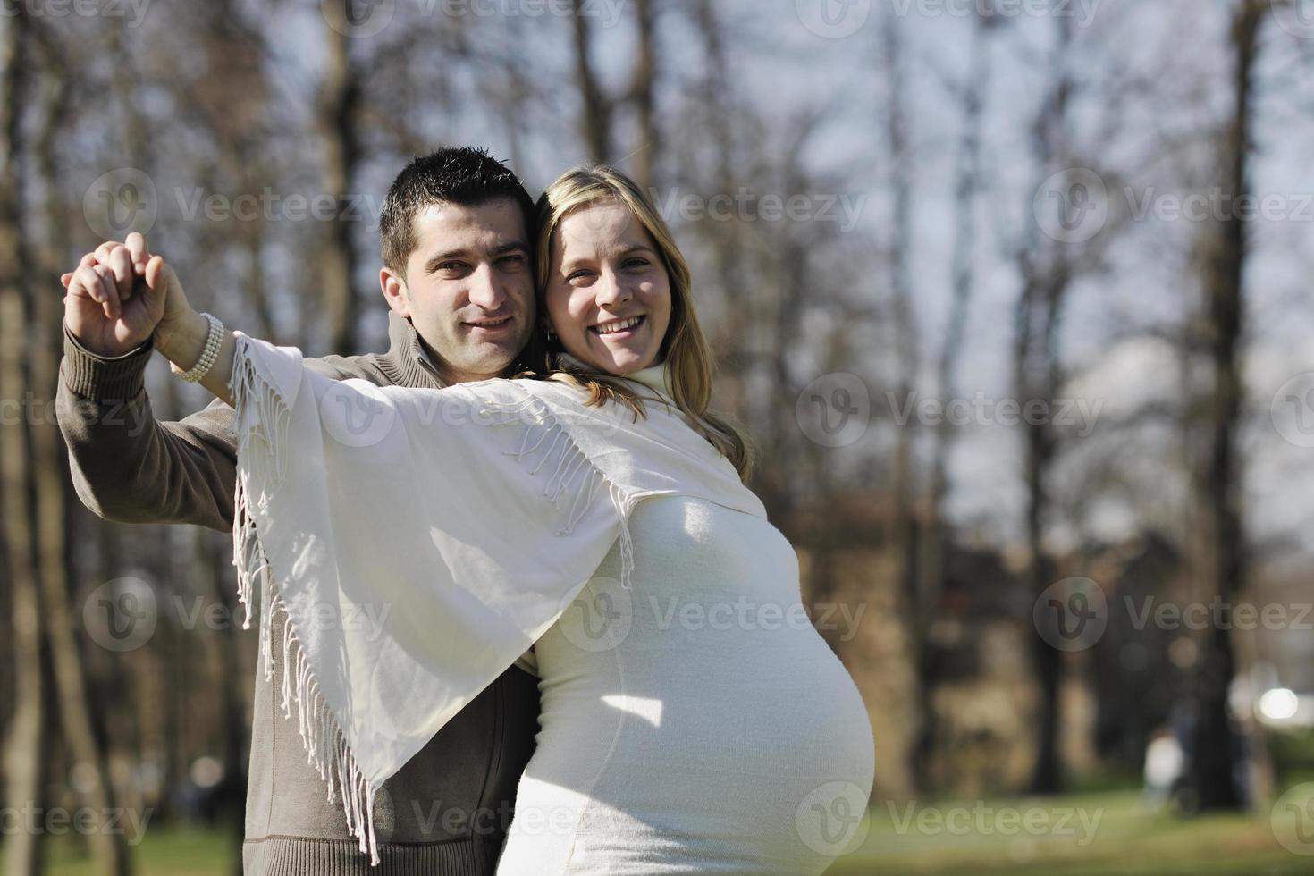 Happy pregnancy portrait photo