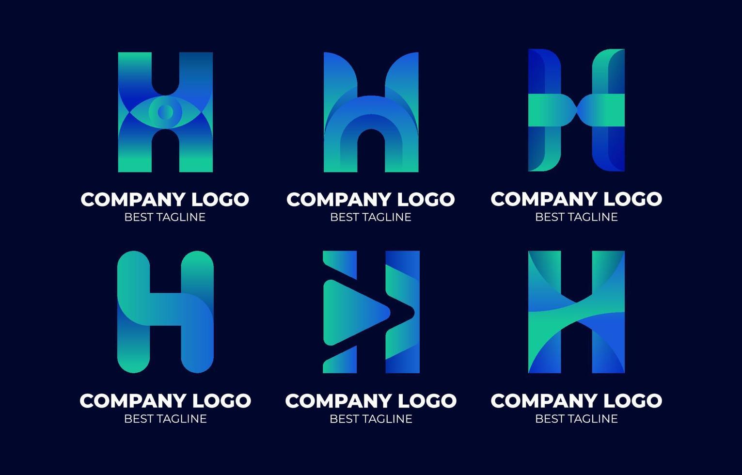 conjunto de logotipo letra h vector