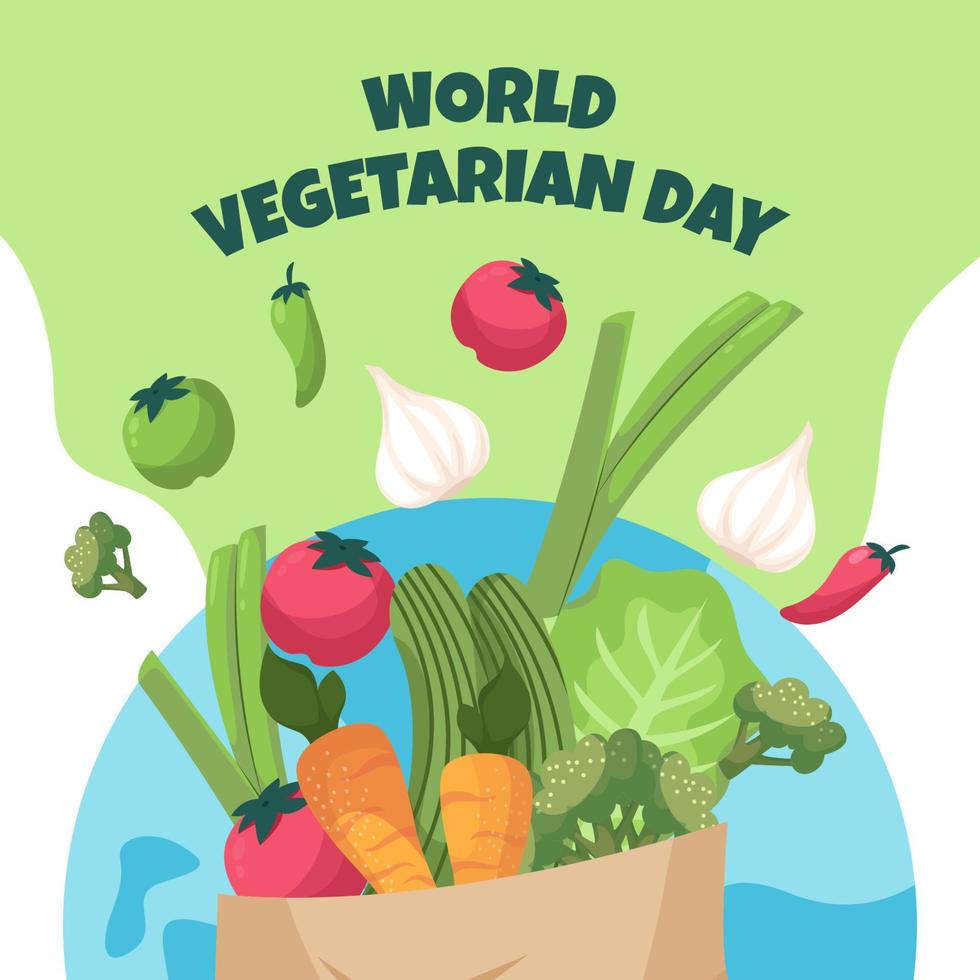 Vegetables Spread Out from Paper Bag vector