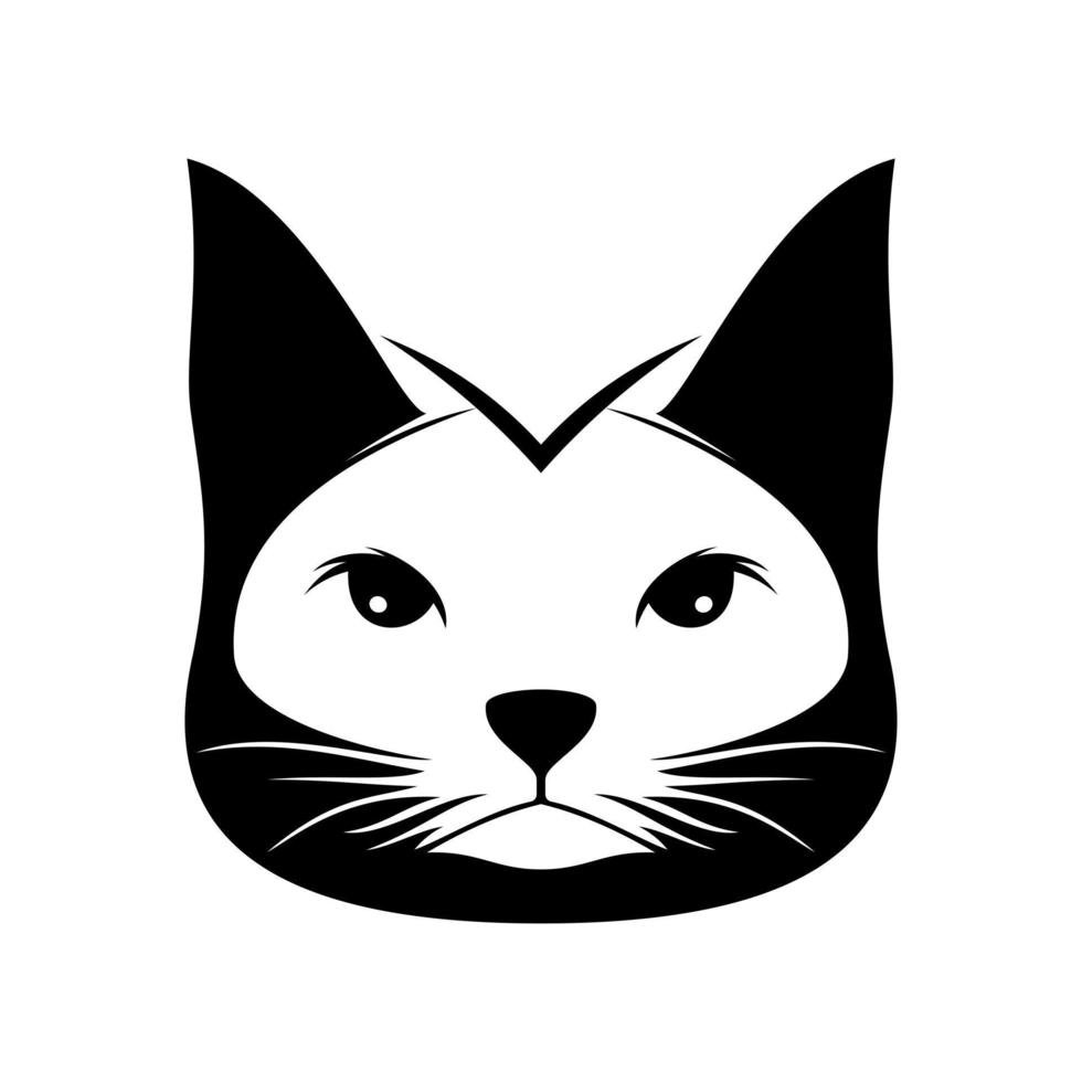 Silhouette of a Cat's Head - Black Cat Face vector