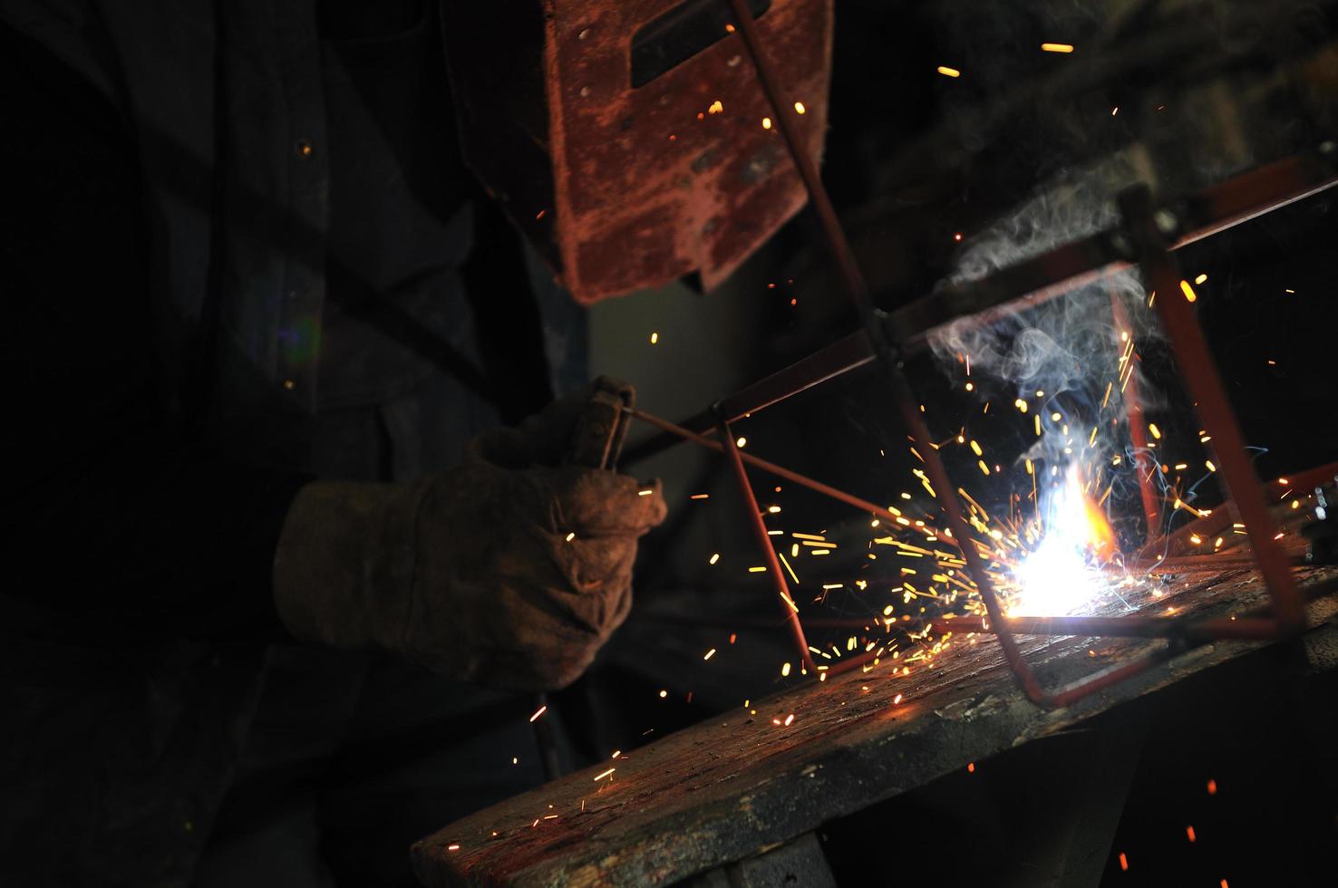 Welder working view photo