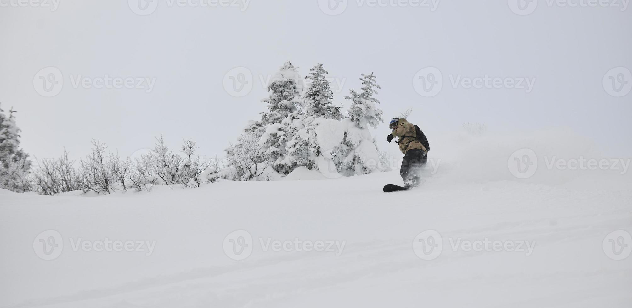 Skier on mountain photo