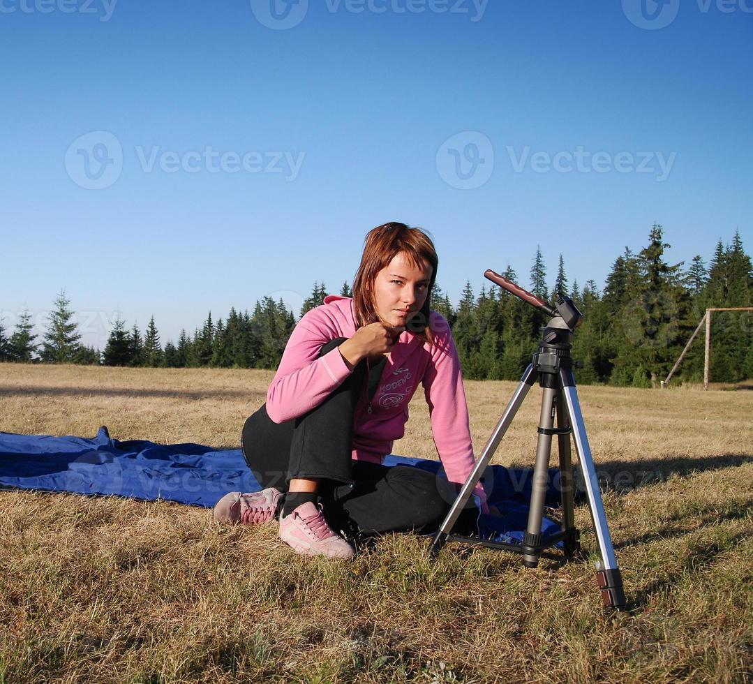 relaxing on grass photo