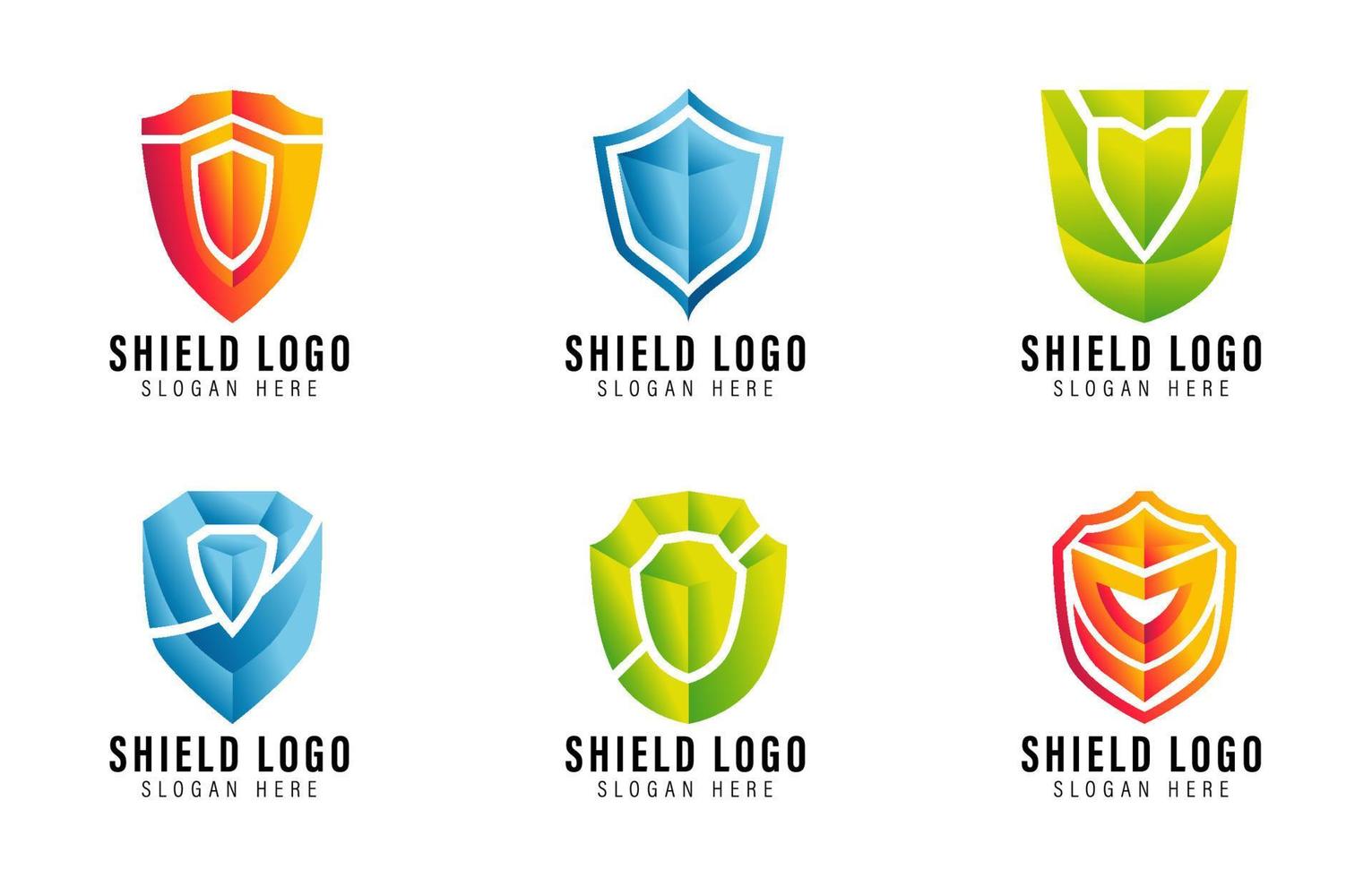 Shield Logo Set Template vector