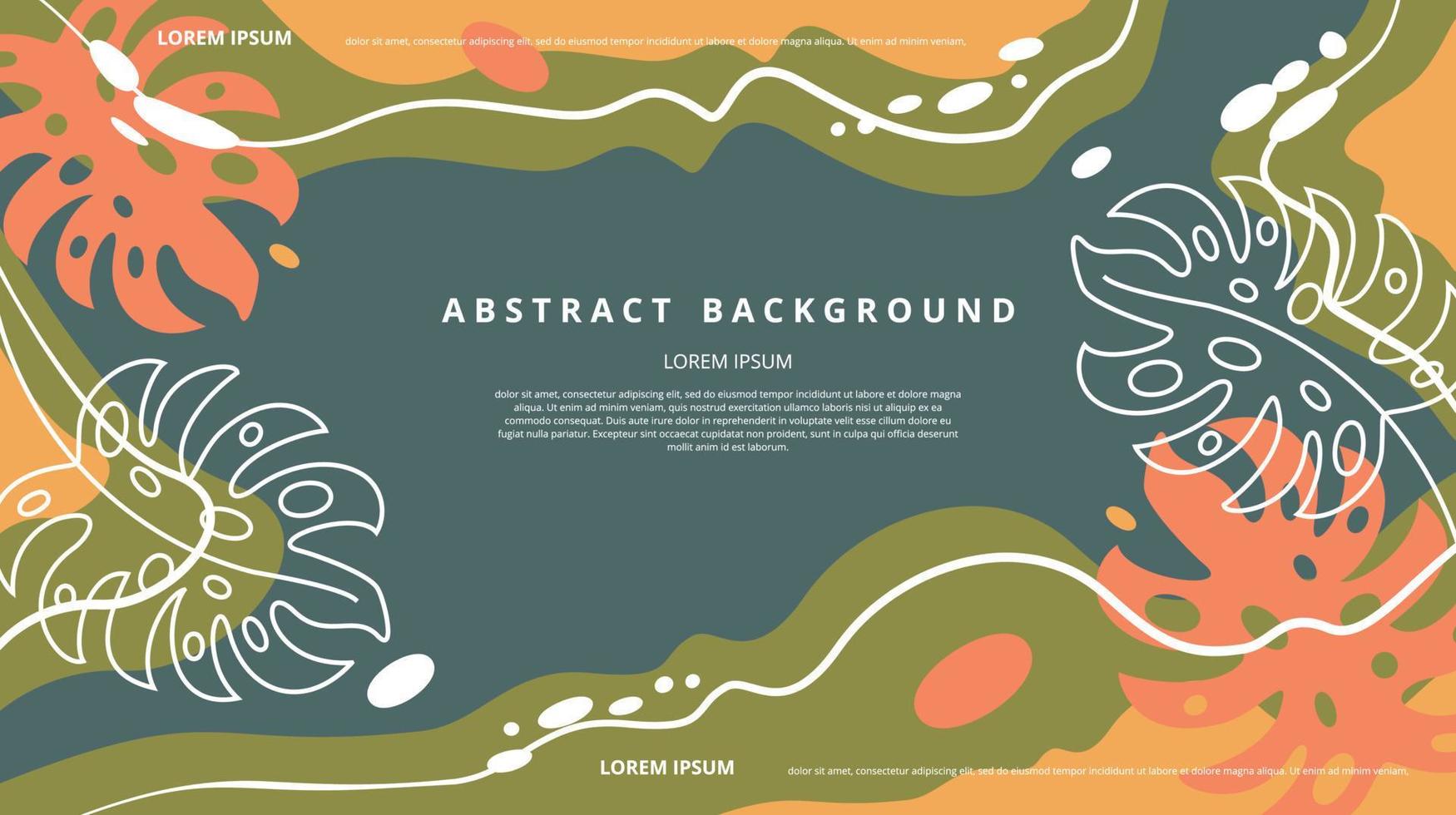 Abstract flat floral shapes background vector