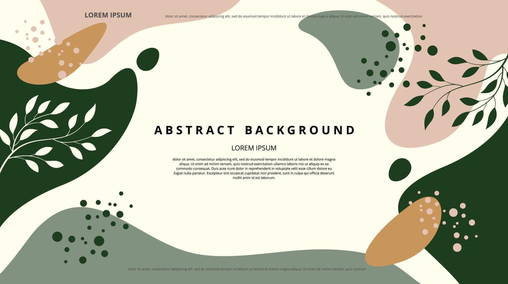 Abstract flat floral shapes background vector