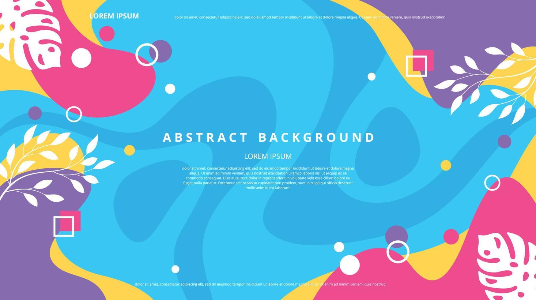 Abstract flat floral shapes background vector