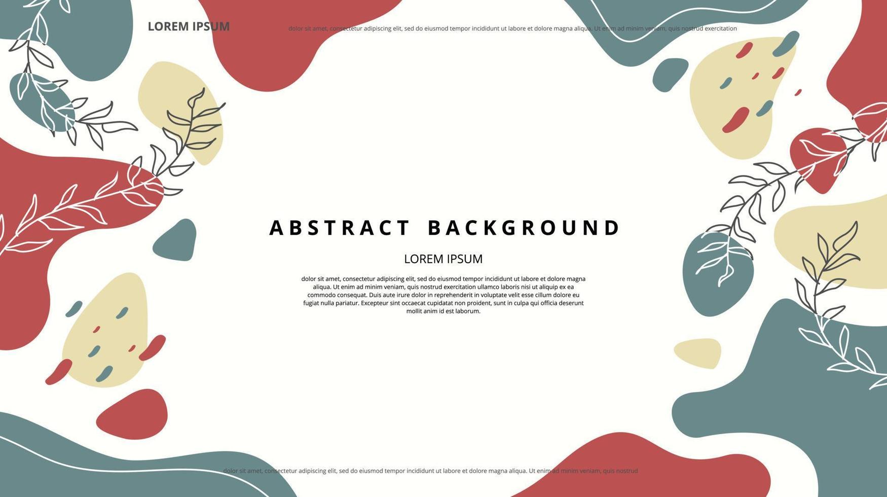 Abstract flat floral shapes background vector