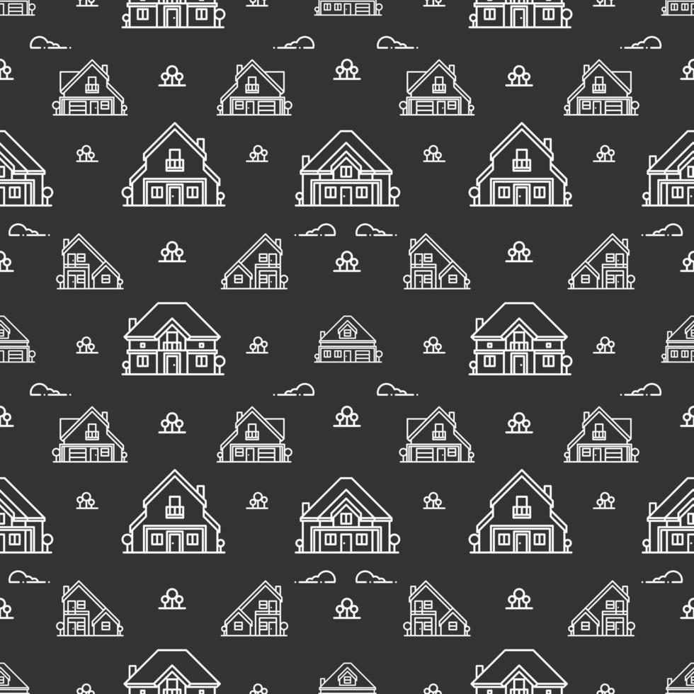 Abstract seanless houses pattern vector