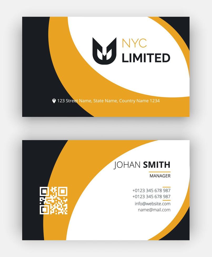 Corporate Business Card Template Vector File For Print. Business Card Template.