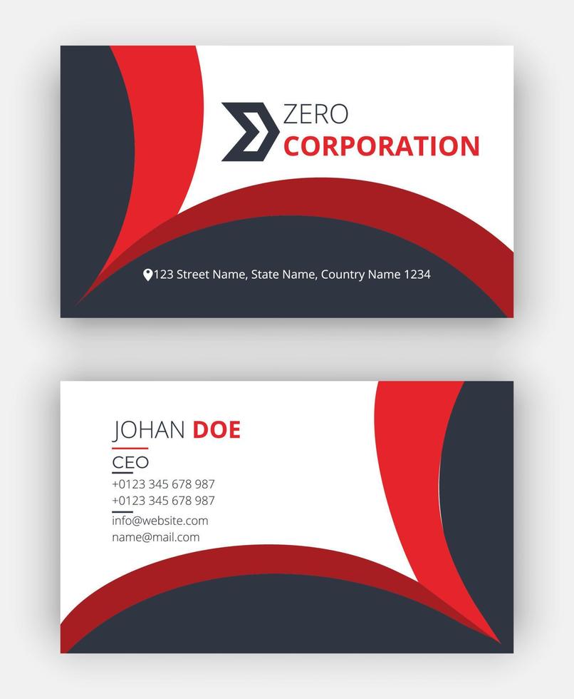 Corporate Business Card Template Vector File For Print. Business Card Template.