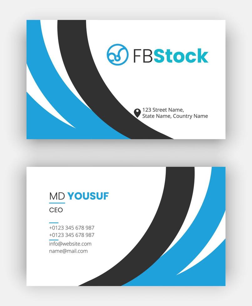 Corporate Business Card Template Vector File For Print. Business Card Template.