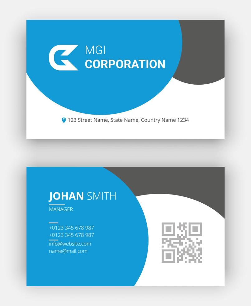 Corporate Business Card Template Vector File For Print. Business Card Template.