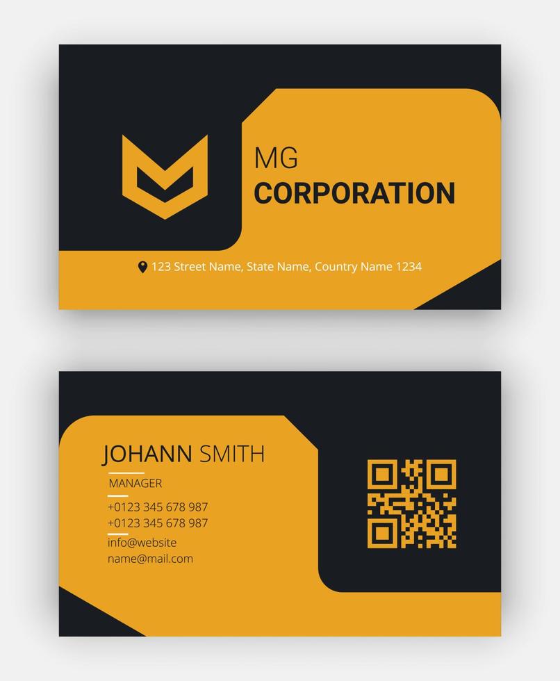 Corporate Business Card Template Vector File For Print. Business Card Template.