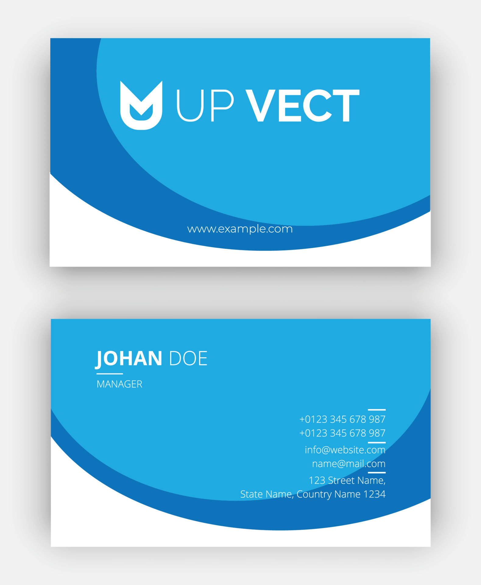 Corporate Business Card Template Vector File For Print. Business Card