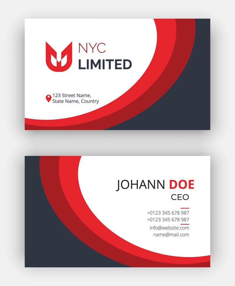 Corporate Business Card Template Vector File For Print. Business Card Template.