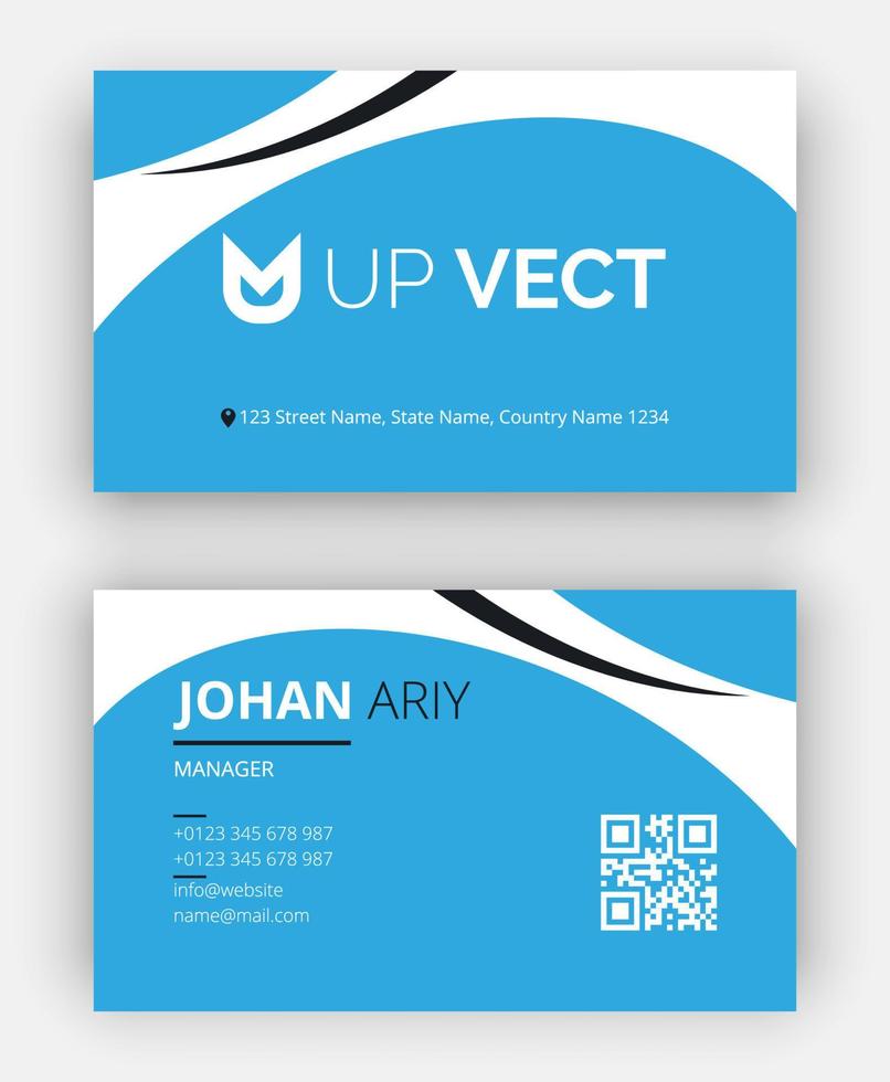 Corporate Business Card Template Vector File For Print. Business Card