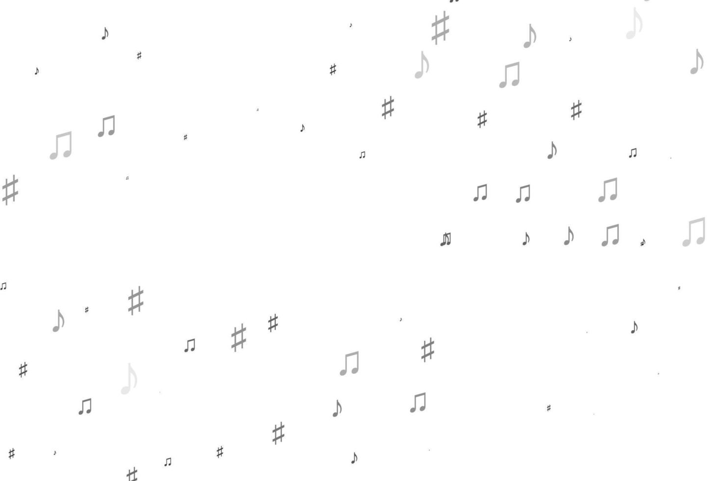 Light Silver, Gray vector texture with musical notes.