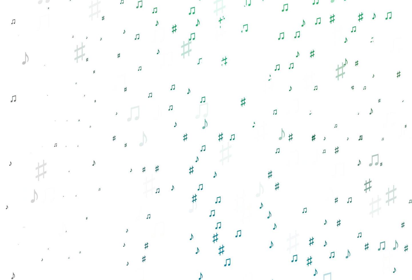 Light Blue, Green vector backdrop with music notes.