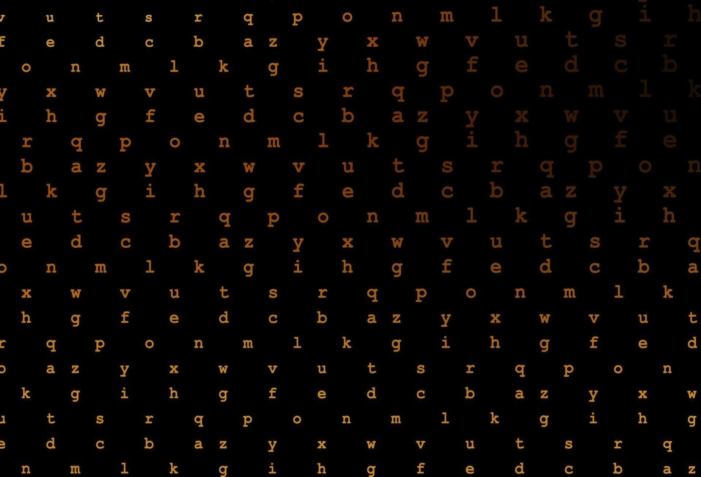 Dark yellow, orange vector texture with ABC characters.