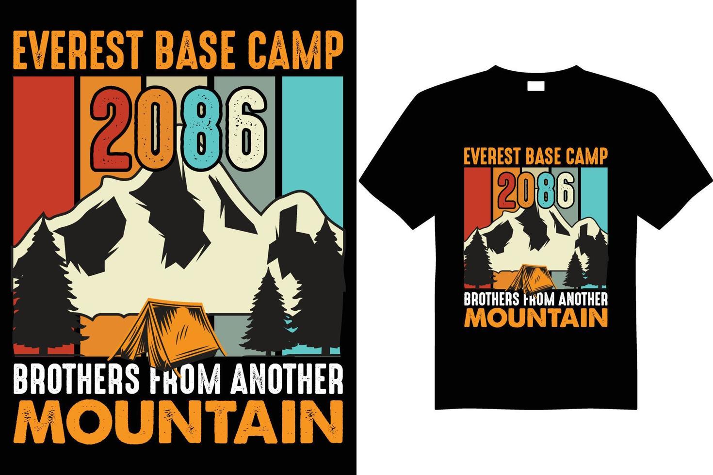 mountain base camp 2086 t-shirt design vector